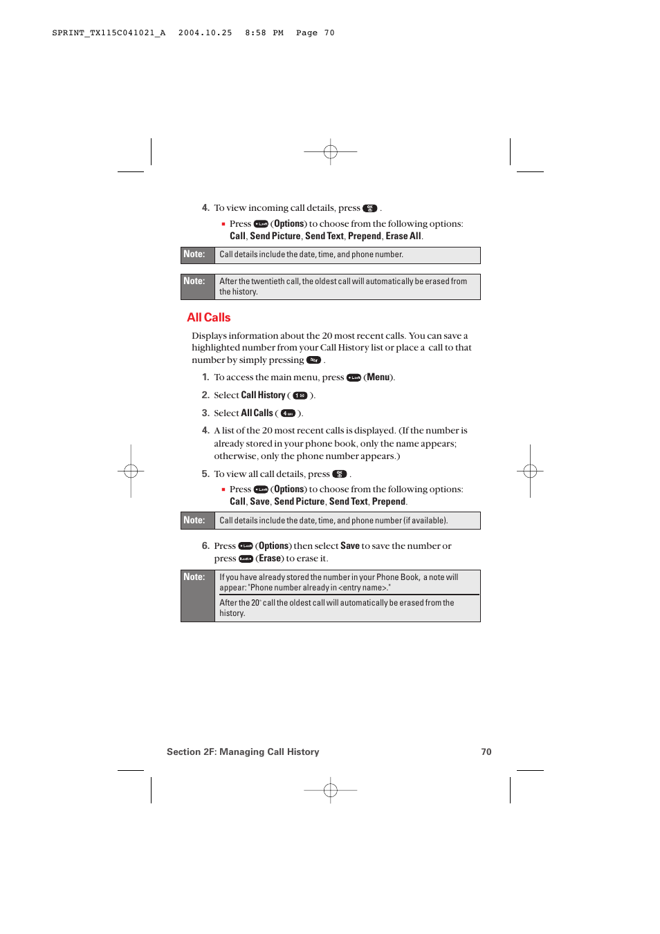 All calls | Audiovox PM-8912 User Manual | Page 79 / 201