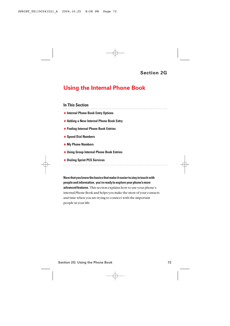2g. using the internal phone book, Using the internal phone book | Audiovox PM-8912 User Manual | Page 81 / 201