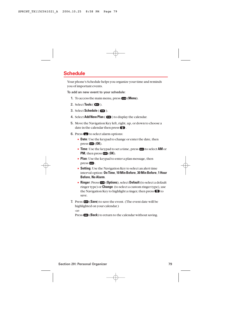 Schedule | Audiovox PM-8912 User Manual | Page 88 / 201