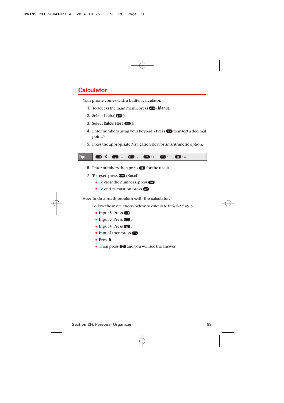 Calculator | Audiovox PM-8912 User Manual | Page 92 / 201