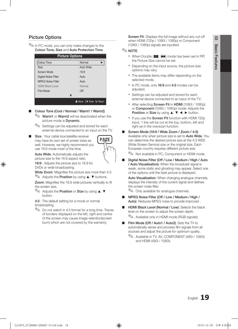 Samsung UE40S870XS User Manual | Page 19 / 258