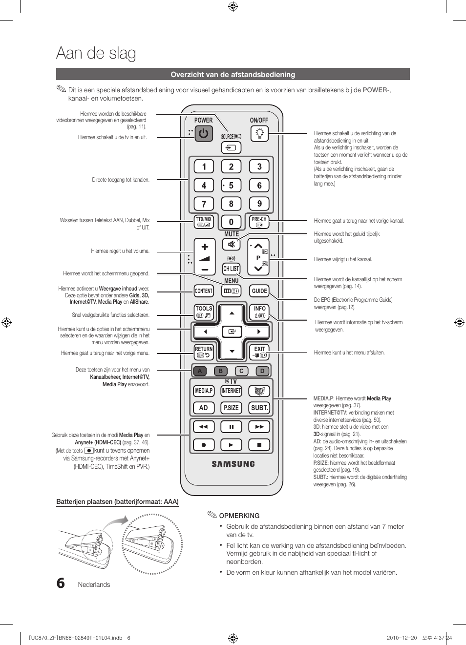 Aan de slag | Samsung UE40S870XS User Manual | Page 198 / 258