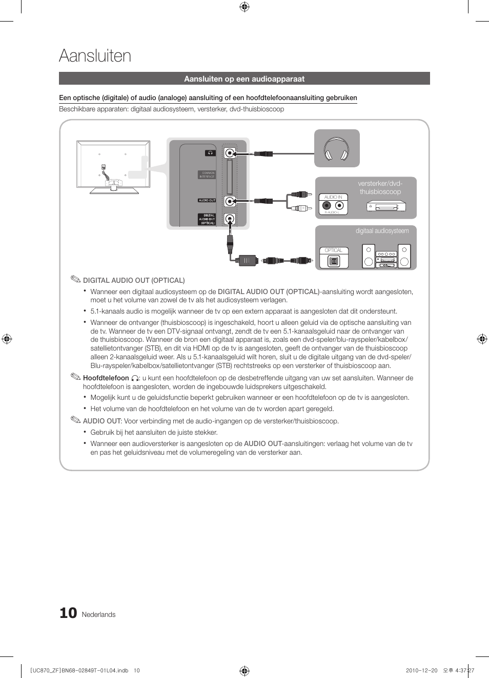 Aansluiten | Samsung UE40S870XS User Manual | Page 202 / 258