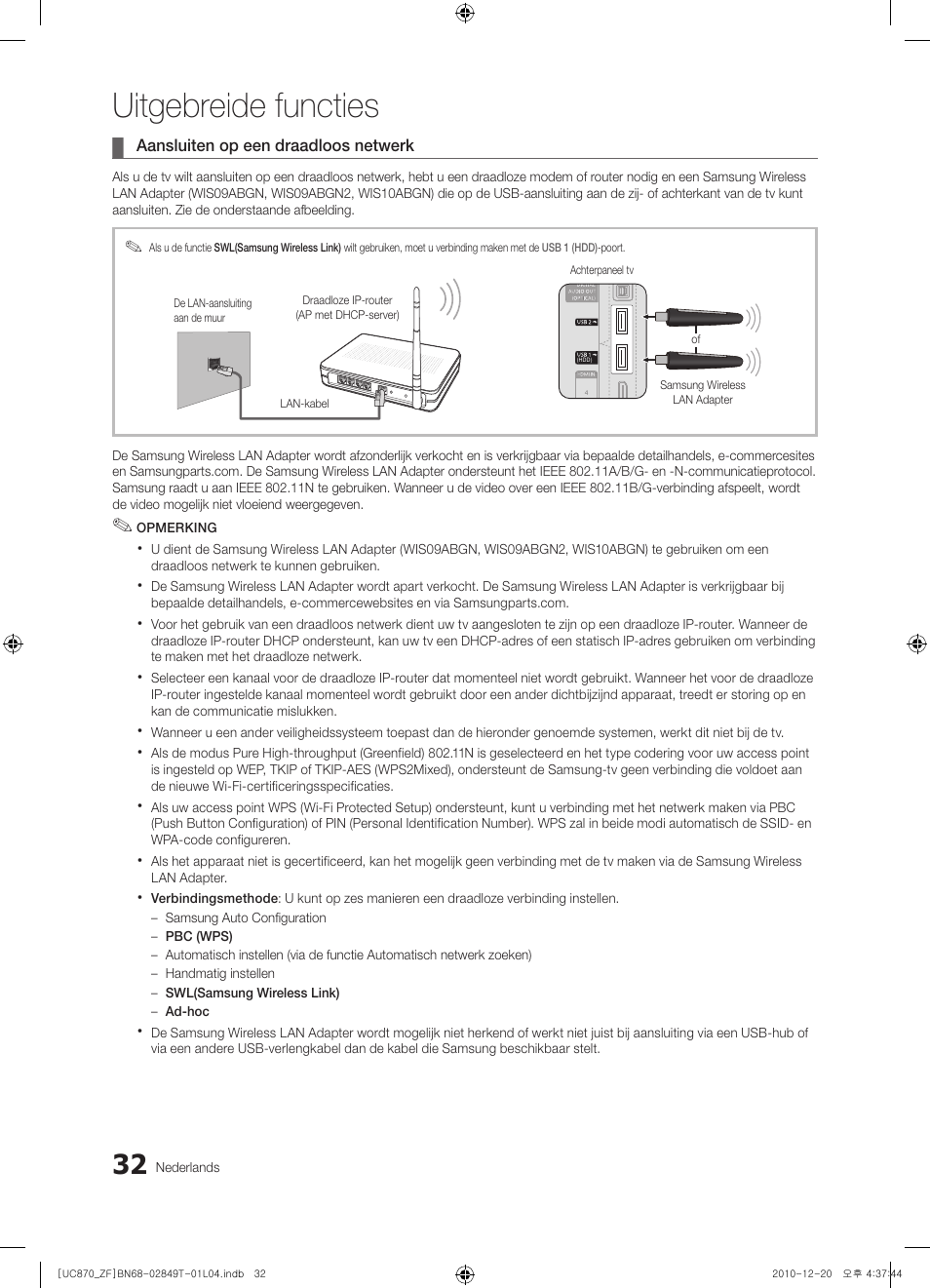 Uitgebreide functies | Samsung UE40S870XS User Manual | Page 224 / 258