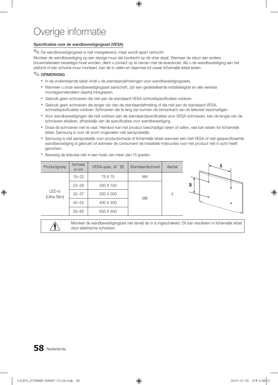 Overige informatie | Samsung UE40S870XS User Manual | Page 250 / 258