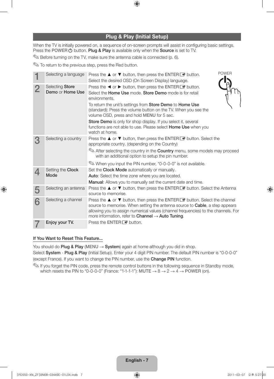 Samsung PS51D550C1W User Manual | Page 7 / 78