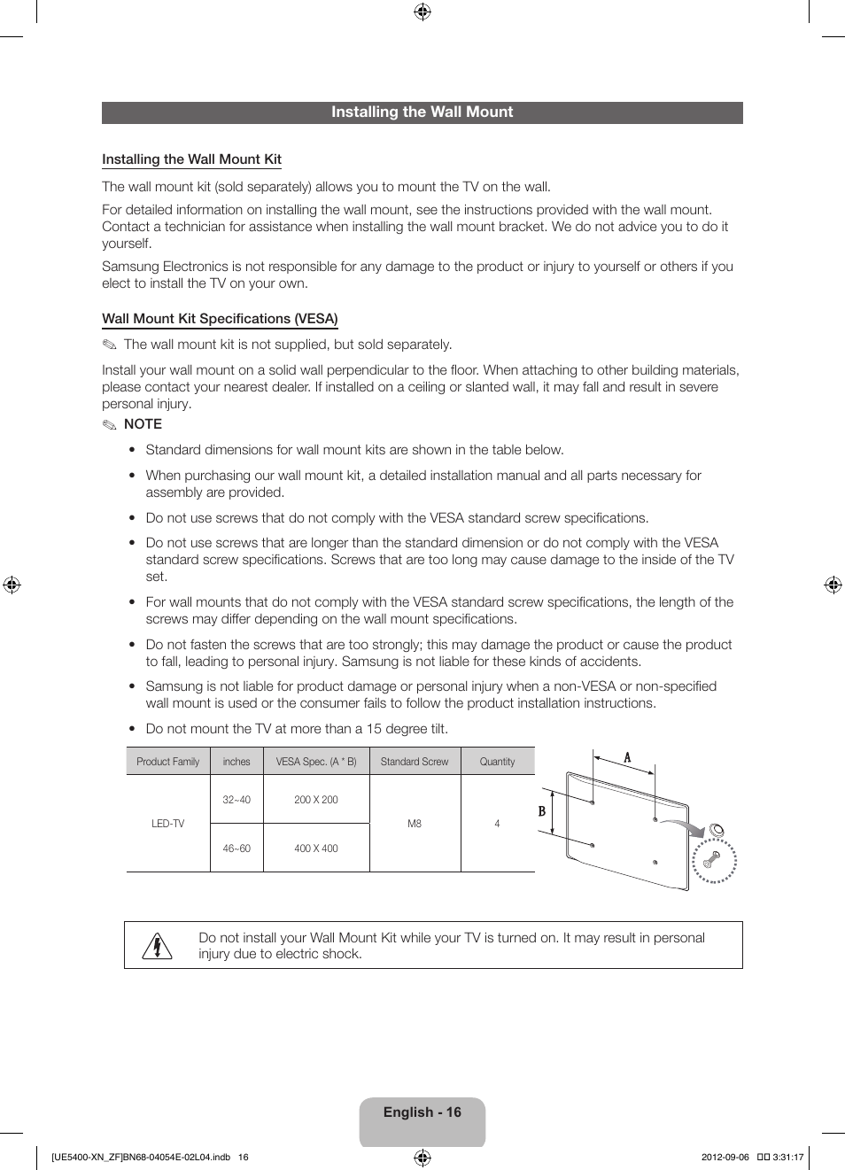 Samsung UE22ES5400W User Manual | Page 16 / 88