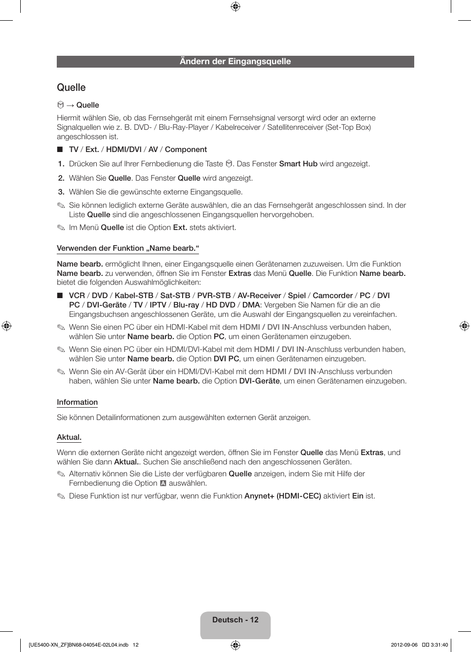Quelle | Samsung UE22ES5400W User Manual | Page 56 / 88