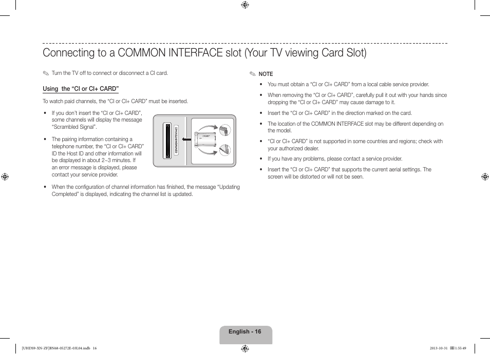 Samsung UE85S9SL User Manual | Page 16 / 97