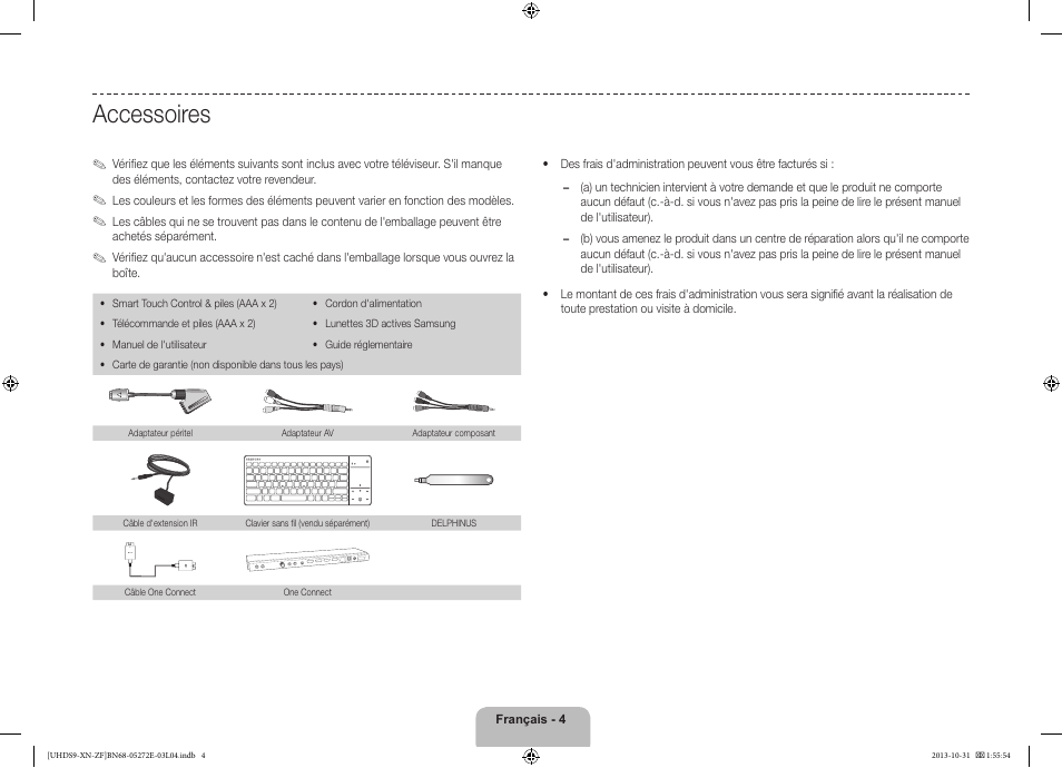 Accessoires | Samsung UE85S9SL User Manual | Page 28 / 97