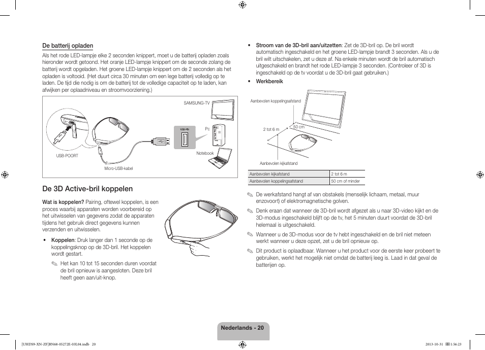 De 3d active-bril koppelen | Samsung UE85S9SL User Manual | Page 92 / 97
