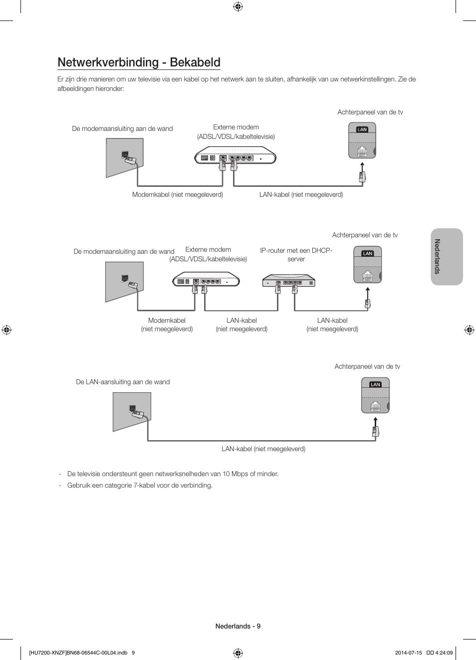 Netwerkverbinding - bekabeld | Samsung UE65HU7200S User Manual | Page 81 / 97