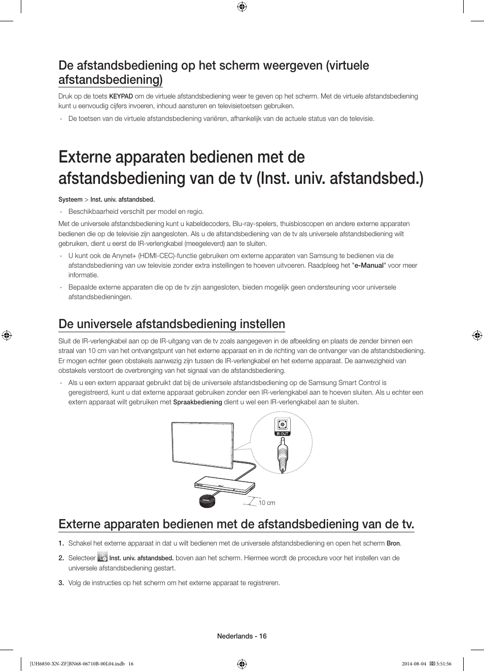 De universele afstandsbediening instellen | Samsung UE48H6850AW User Manual | Page 82 / 90