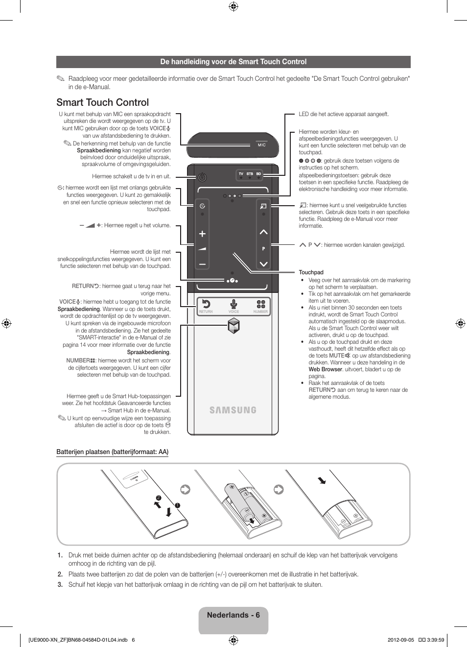 Smart touch control | Samsung UE75ES9000S User Manual | Page 75 / 93