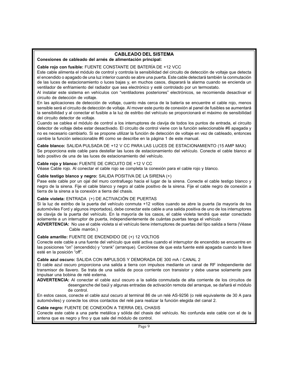 Audiovox Prestige APS-25HJ User Manual | Page 9 / 12