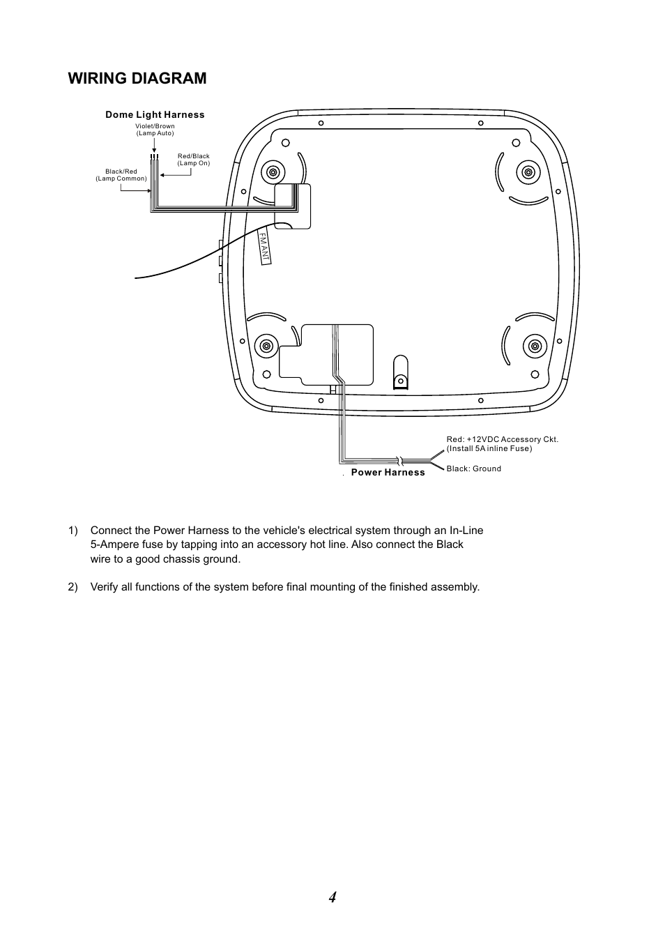 Wiring diagram | Audiovox VOD850 User Manual | Page 4 / 8