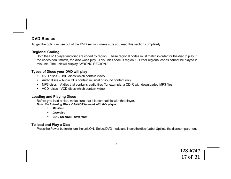 Audiovox VOD916 User Manual | Page 17 / 31