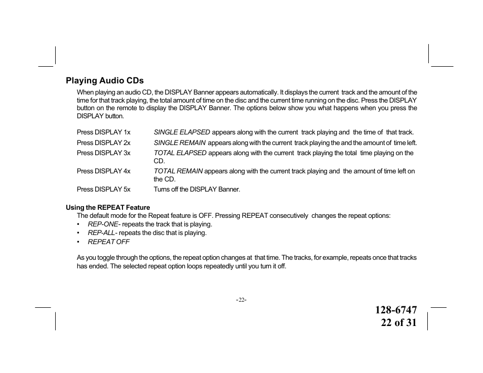 Audiovox VOD916 User Manual | Page 22 / 31