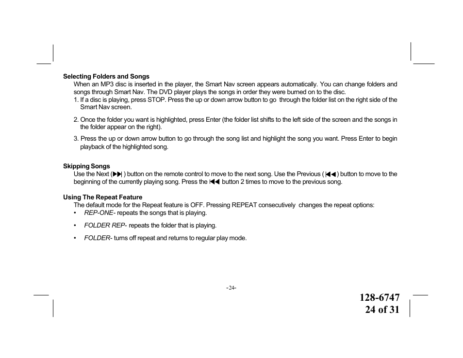 Audiovox VOD916 User Manual | Page 24 / 31