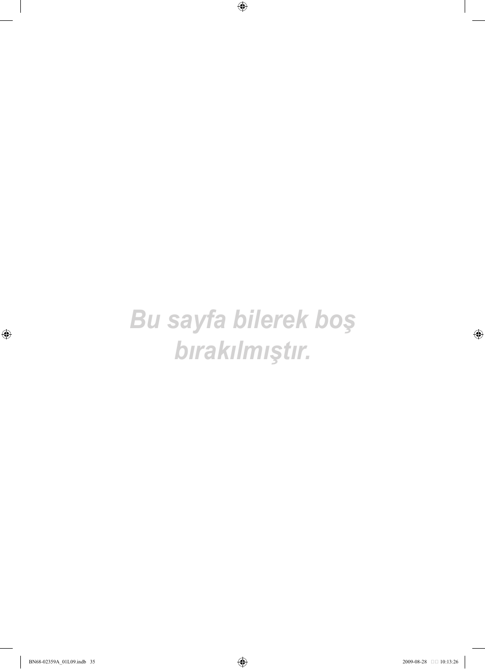 Bu sayfa bilerek boş bırakılmıştır | Samsung LE19B450C4W User Manual | Page 311 / 318