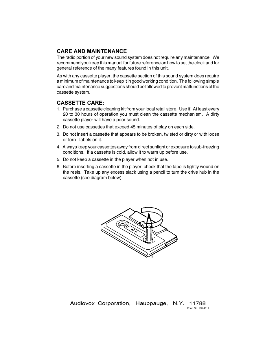 Audiovox IM-500 User Manual | Page 8 / 8