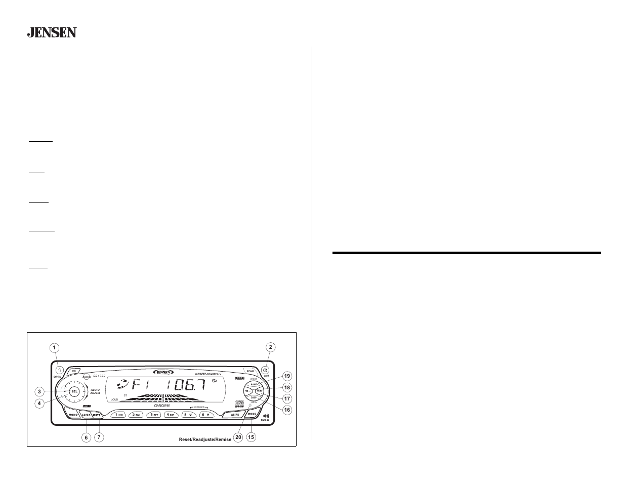 Cd4720, Basic operation, Operación básica | Opération de base | Audiovox CD4720 User Manual | Page 6 / 16