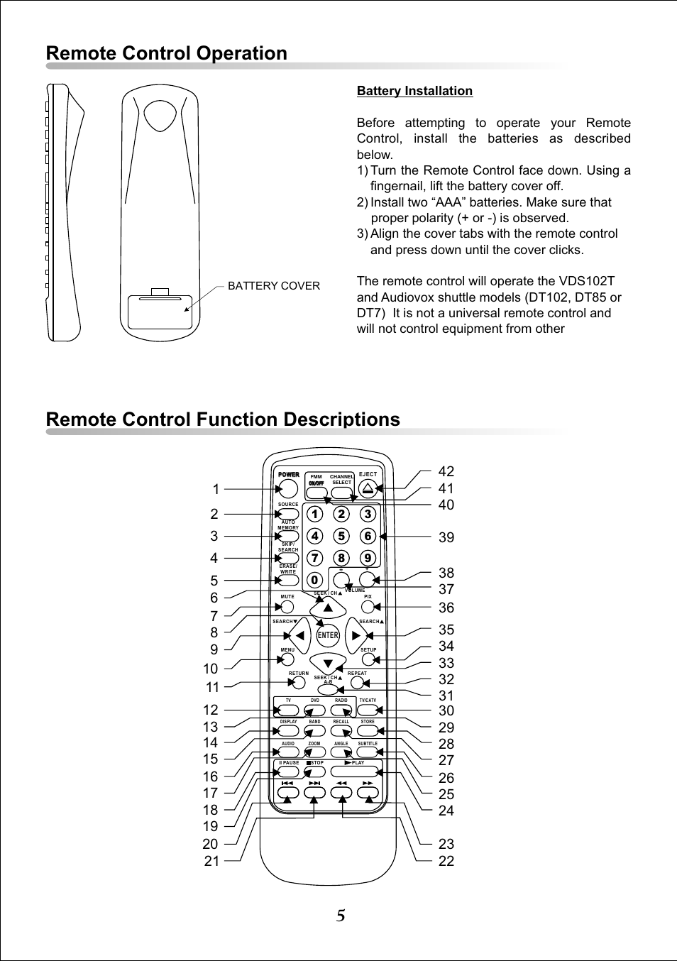 Audiovox Video DTT7810FM User Manual | Page 7 / 18
