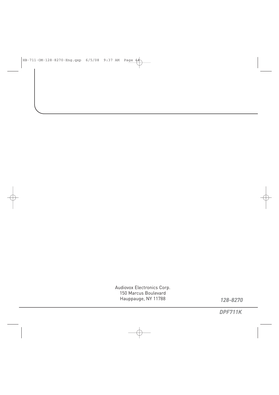 Audiovox HOME BASE DPF711K User Manual | Page 44 / 44