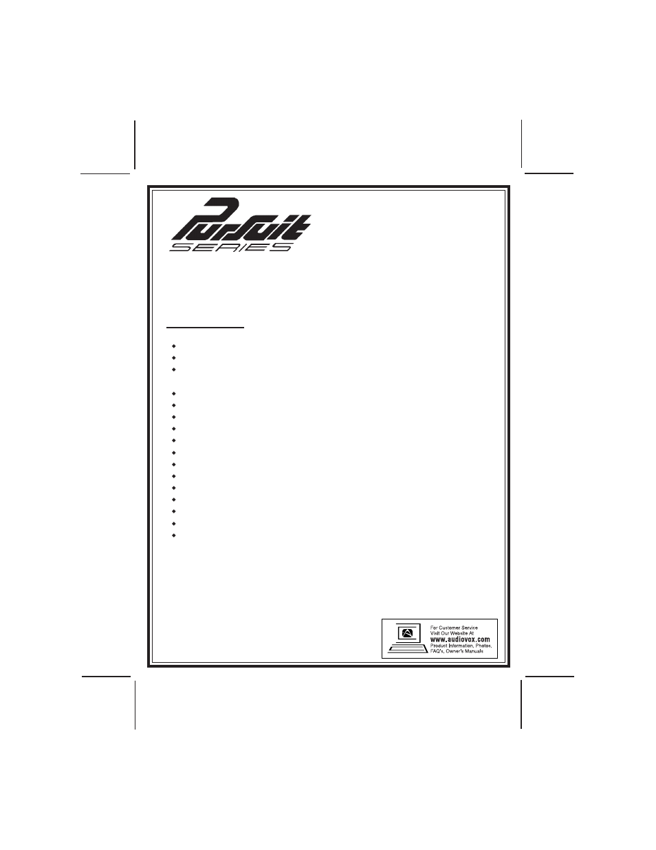 Audiovox PRO-9056TW User Manual | 2 pages