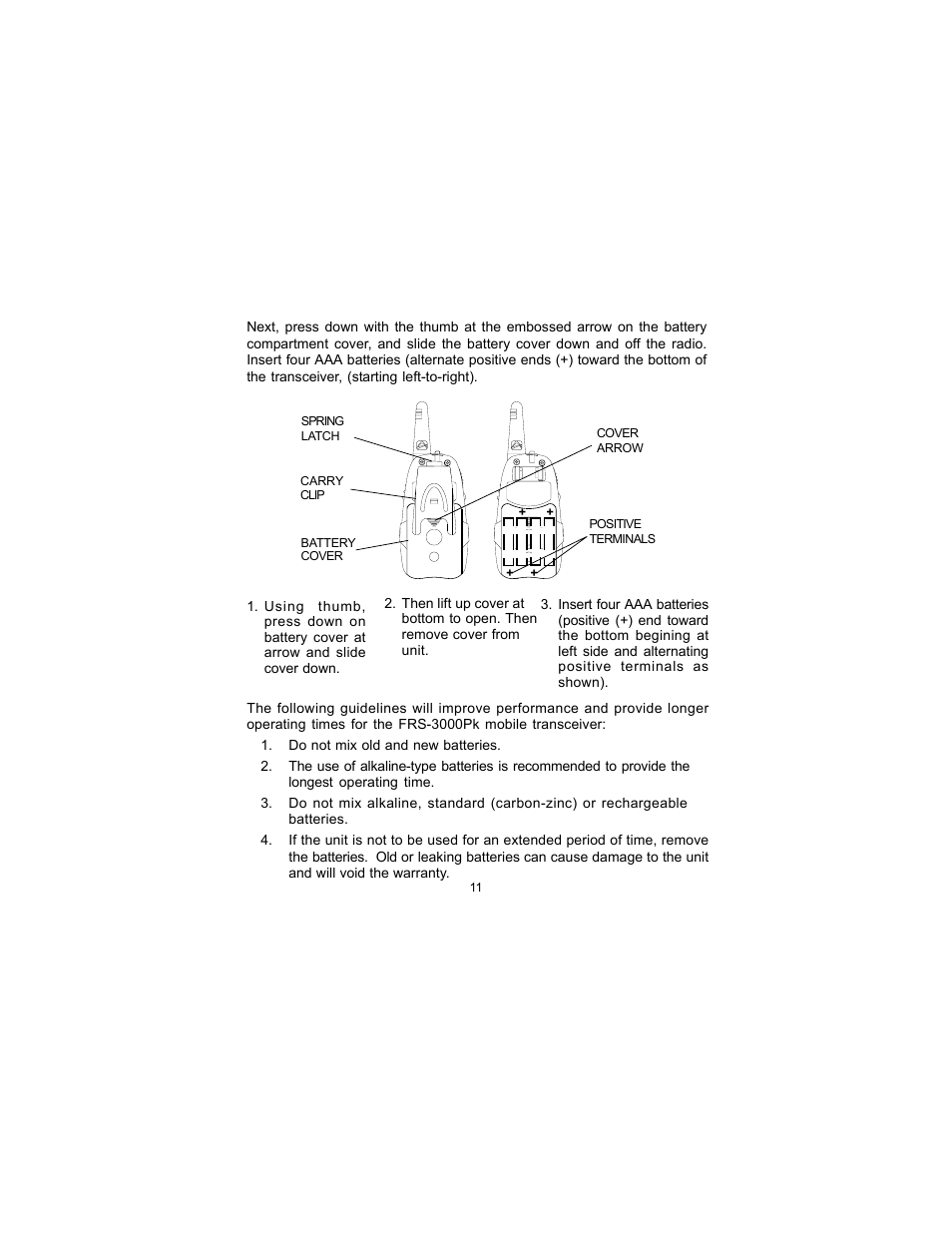 Audiovox FRS-3000PK User Manual | Page 11 / 28