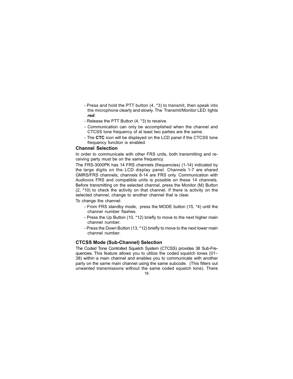 Audiovox FRS-3000PK User Manual | Page 16 / 28