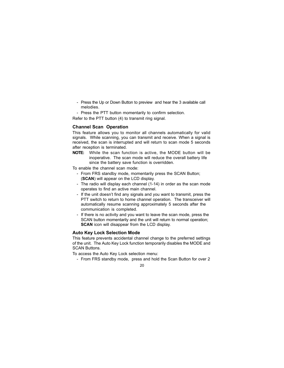 Audiovox FRS-3000PK User Manual | Page 20 / 28