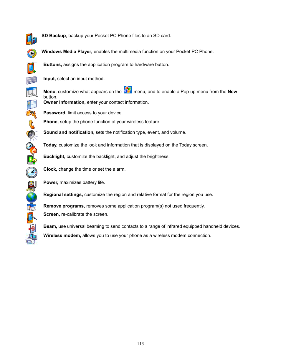 Audiovox Pocket PC Phone User Manual | Page 113 / 113
