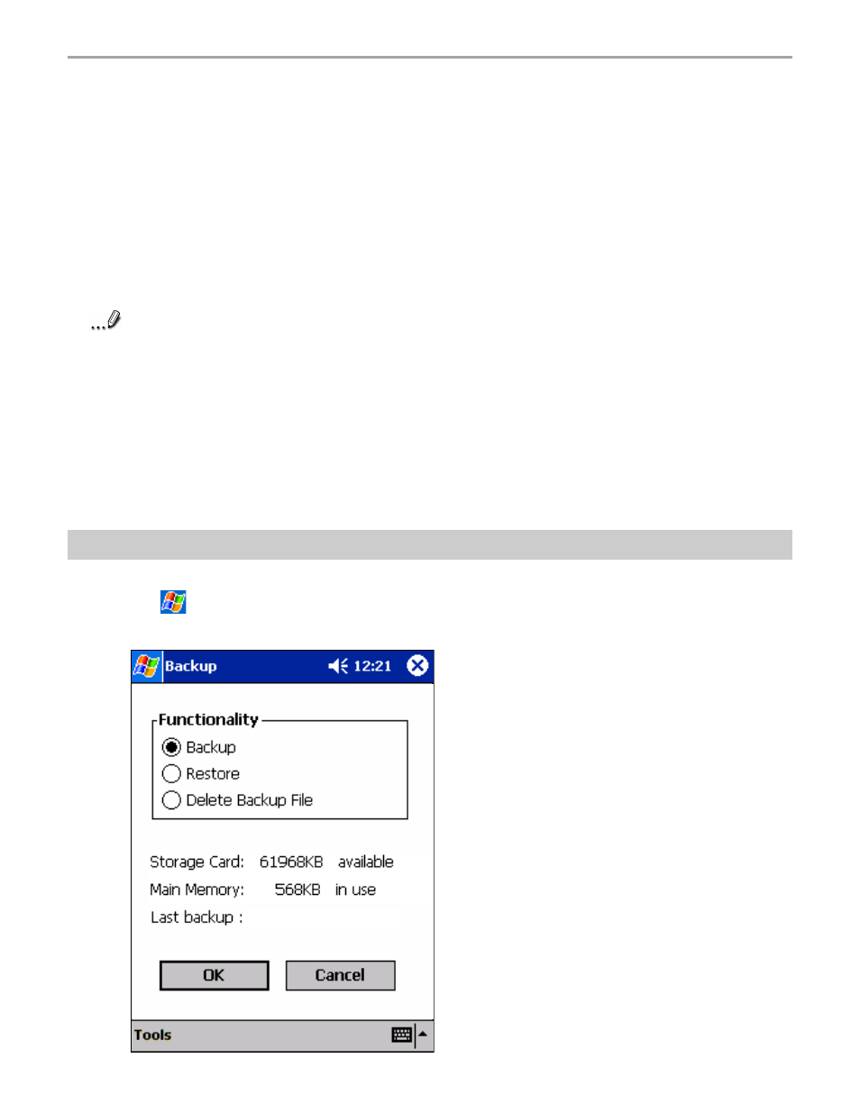 Backing up, Making a backup | Audiovox Pocket PC User Manual | Page 141 / 154