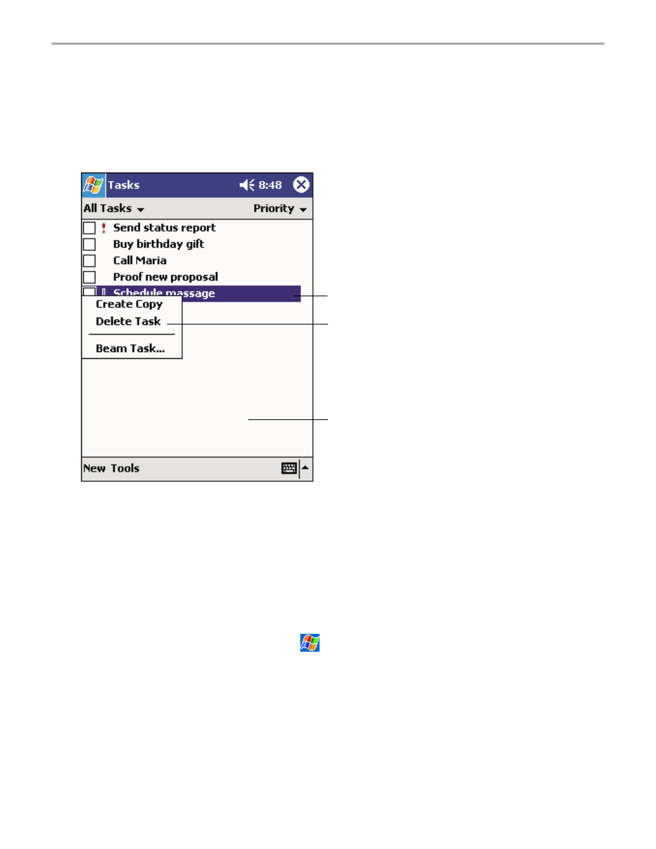 Pop-up menus, Notifications | Audiovox Pocket PC User Manual | Page 36 / 154