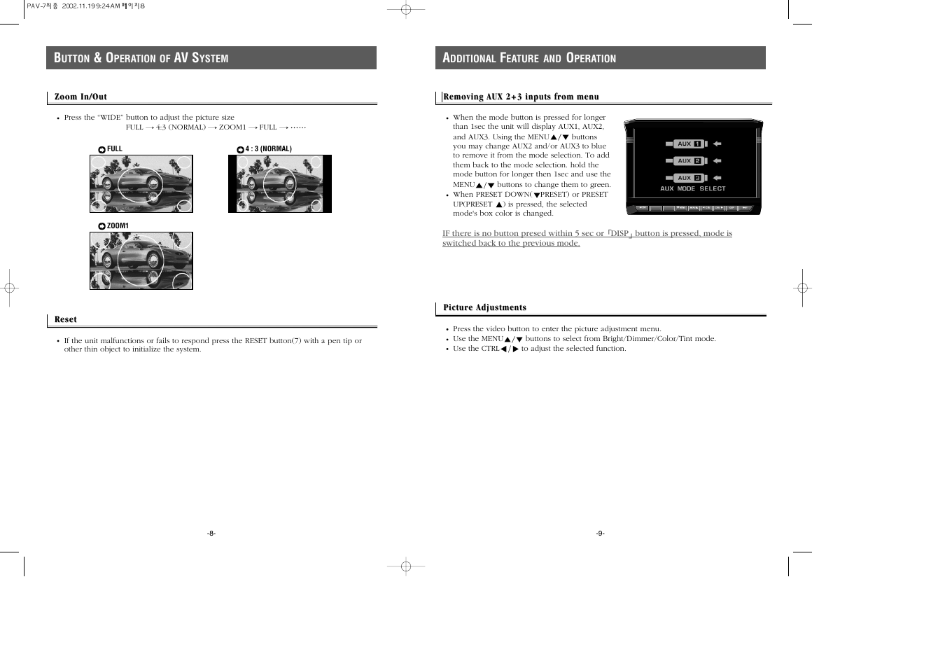 Av s | Audiovox PAV-7 User Manual | Page 5 / 10