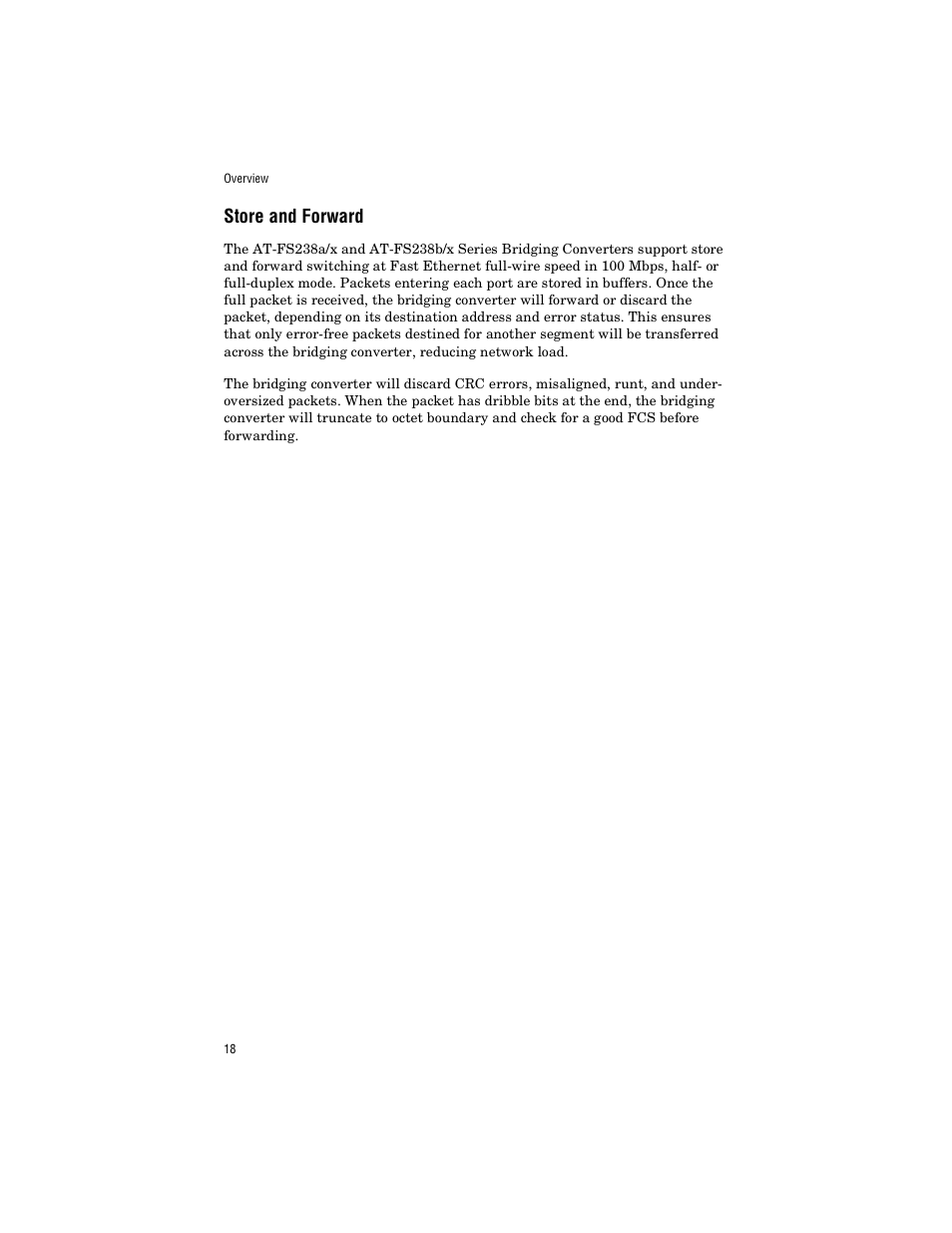 Store and forward | Allied Telesis AT-FS238b/2 User Manual | Page 28 / 76