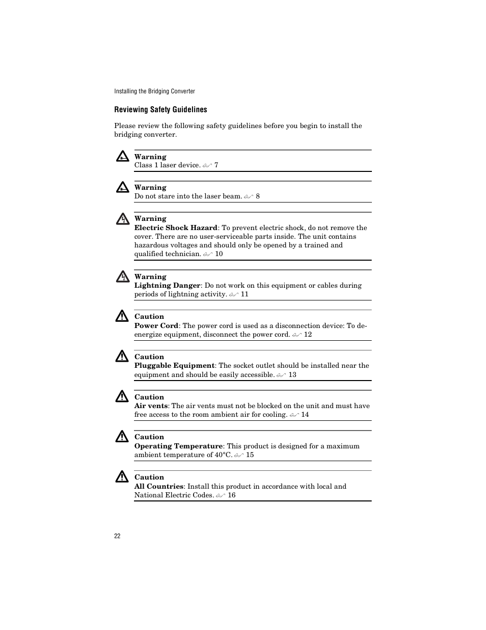 Reviewing safety guidelines | Allied Telesis AT-FS238b/2 User Manual | Page 32 / 76