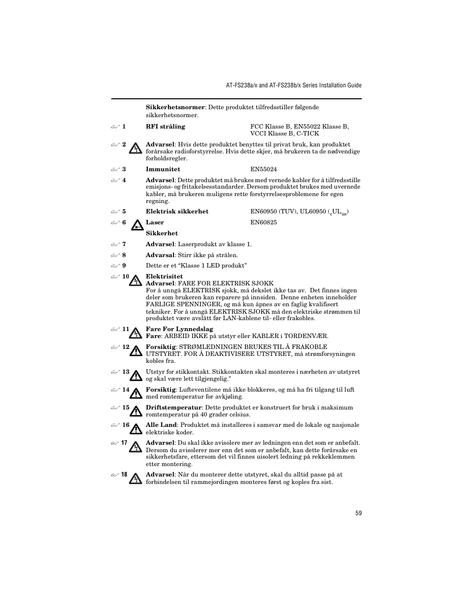 Allied Telesis AT-FS238b/2 User Manual | Page 69 / 76