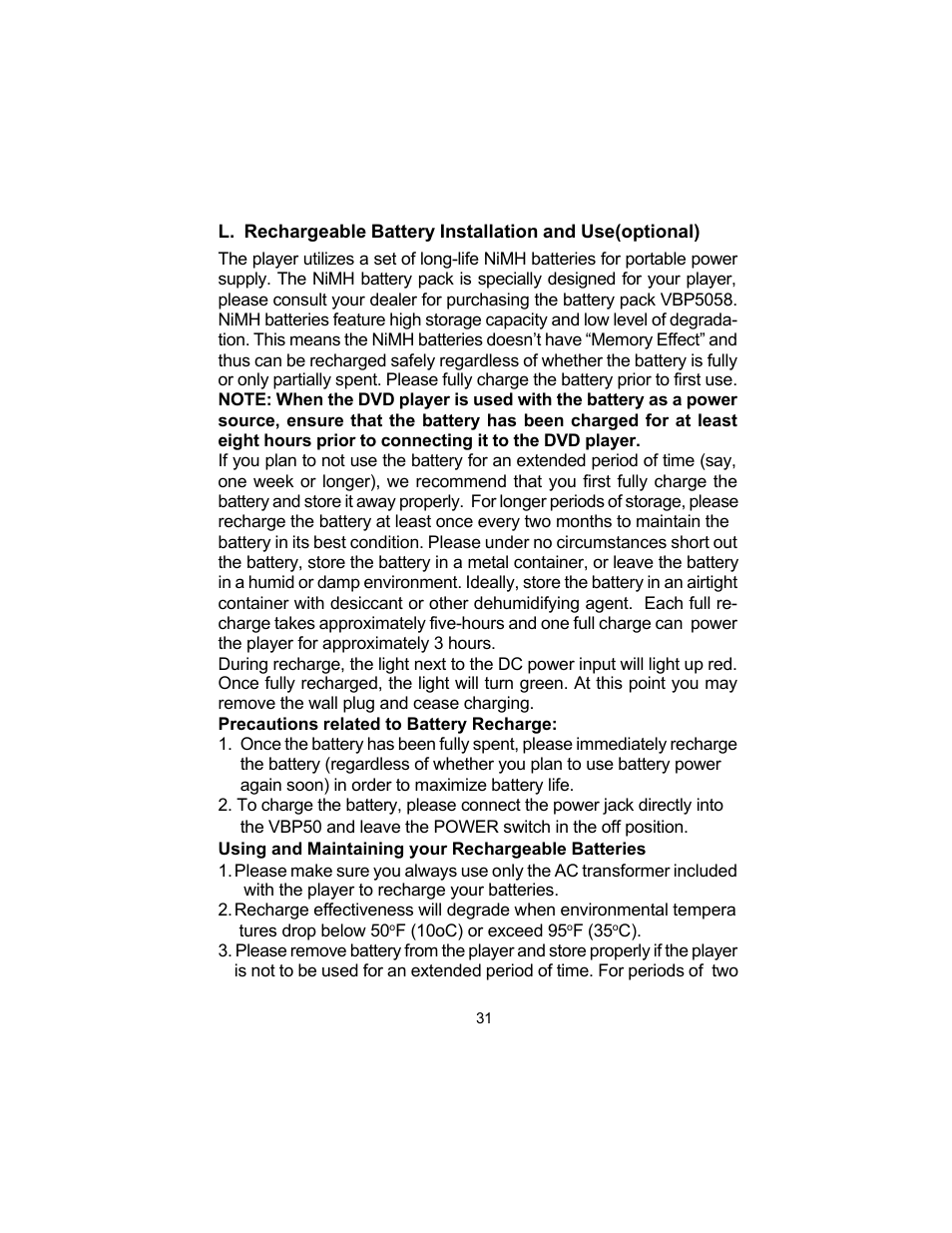 Audiovox VBP50 User Manual | Page 31 / 35