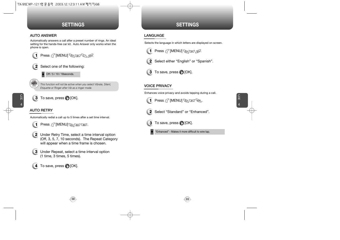 Settings | Audiovox CDM-8900 User Manual | Page 36 / 137