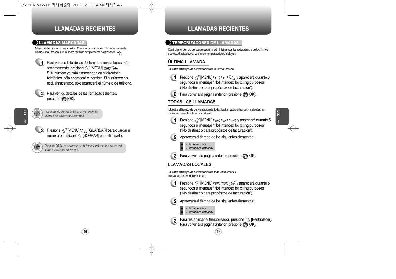 Llamadas recientes | Audiovox CDM-8900 User Manual | Page 93 / 137