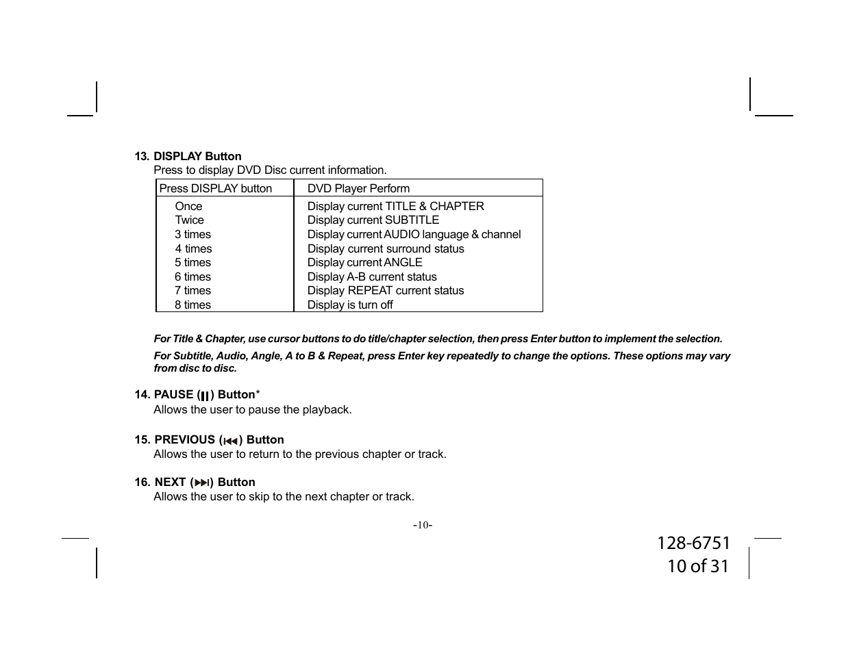 Audiovox VOD715 User Manual | Page 10 / 31