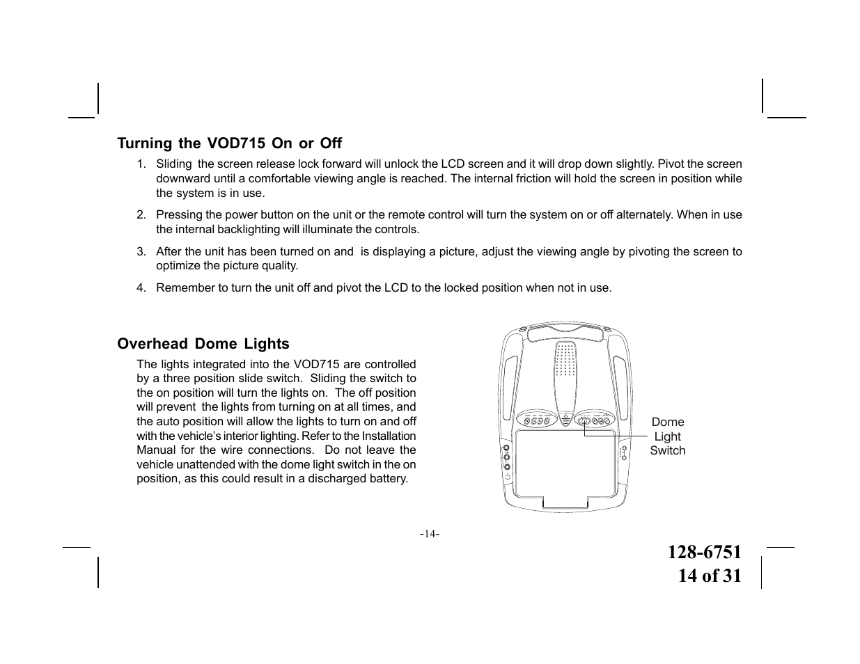 Audiovox VOD715 User Manual | Page 14 / 31
