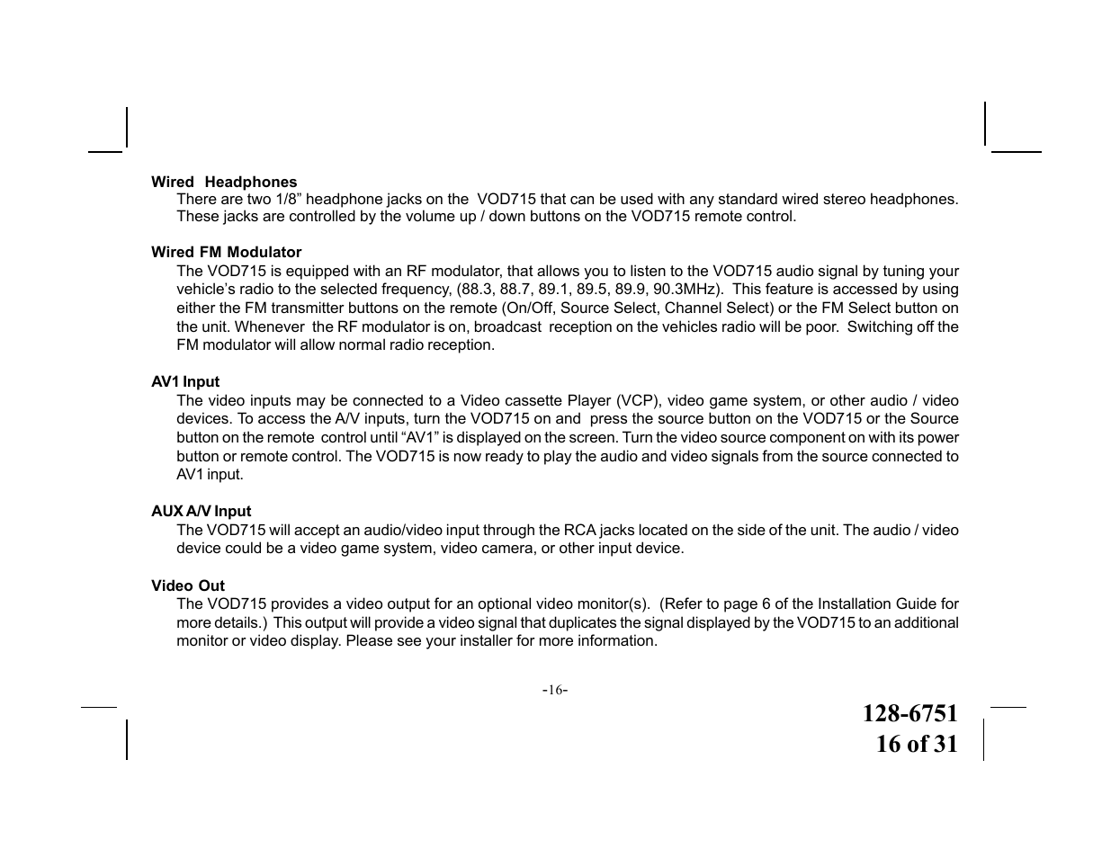 Audiovox VOD715 User Manual | Page 16 / 31