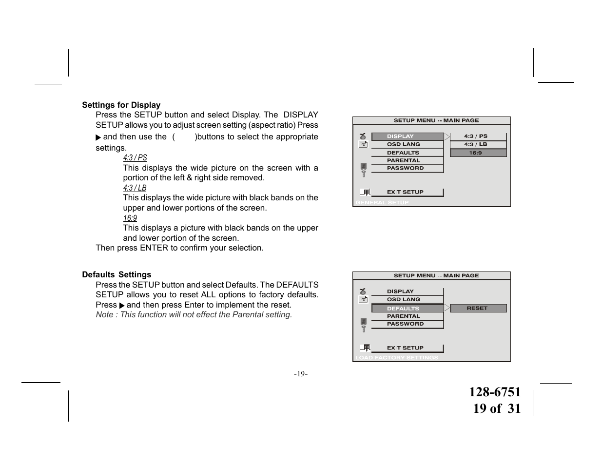 Audiovox VOD715 User Manual | Page 19 / 31