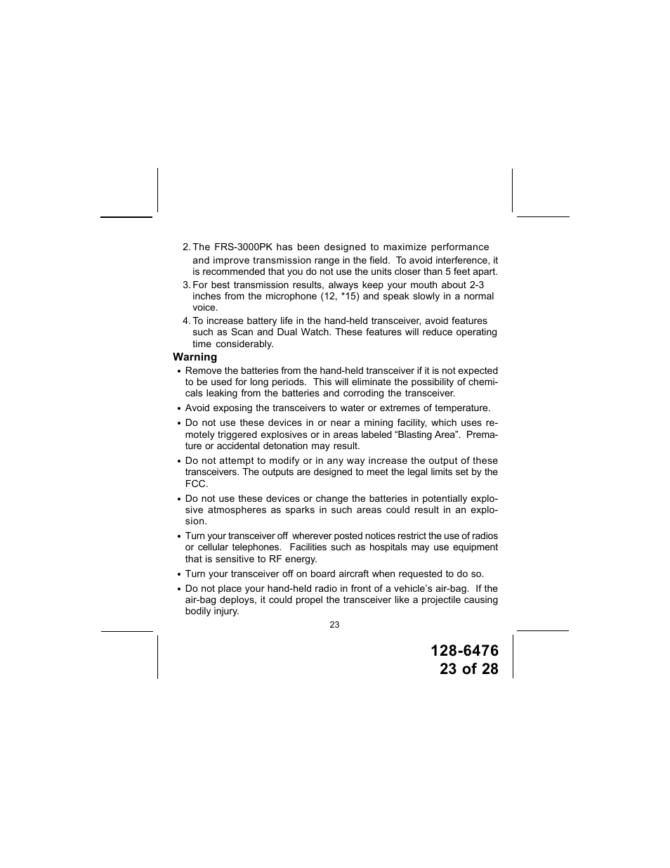 Audiovox GMRS-3000PK User Manual | Page 23 / 28