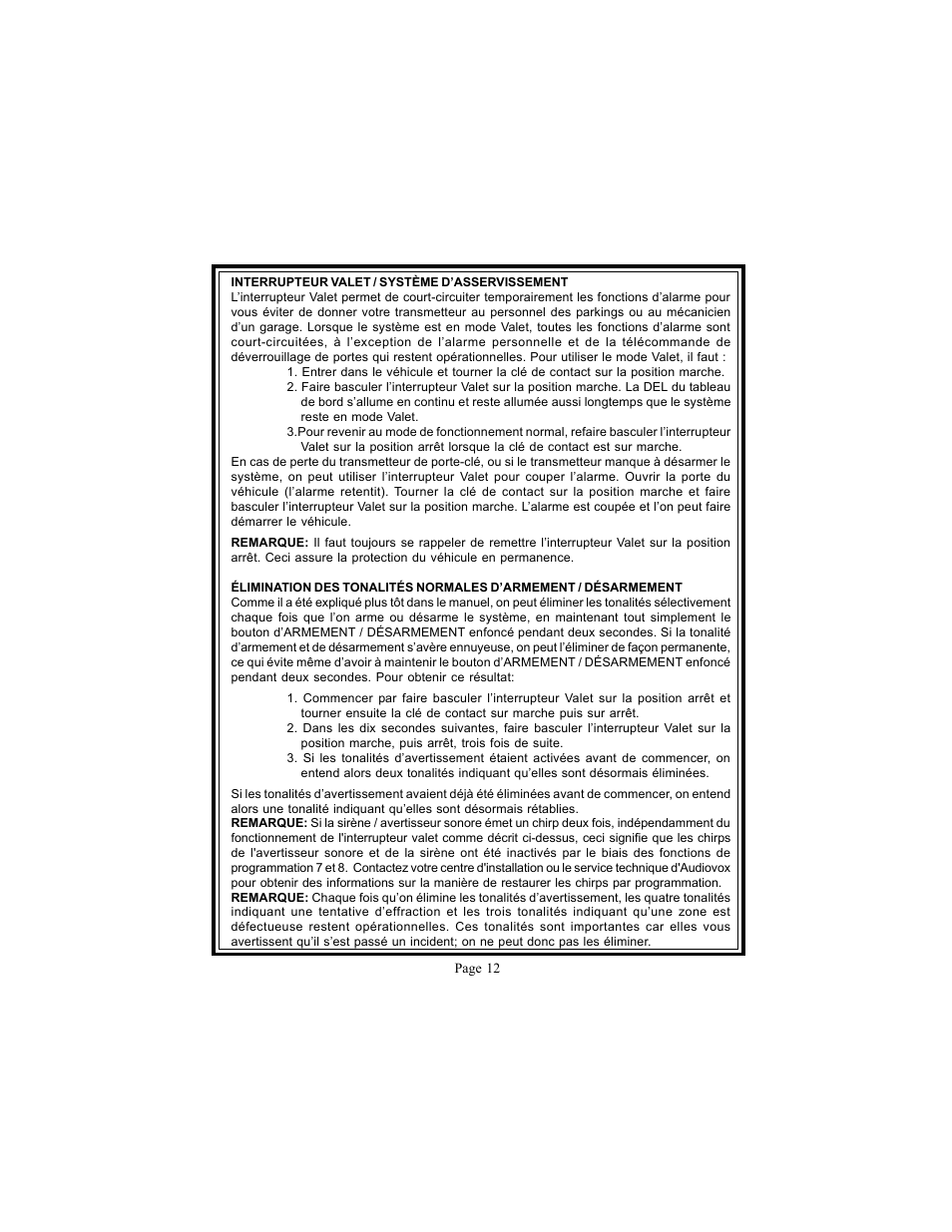 Audiovox Prestige Platinum APS-150-A User Manual | Page 12 / 21