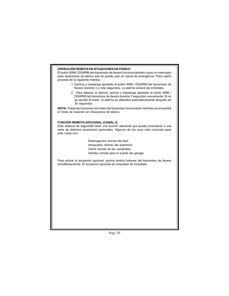 Audiovox Prestige Platinum APS-150-A User Manual | Page 20 / 21