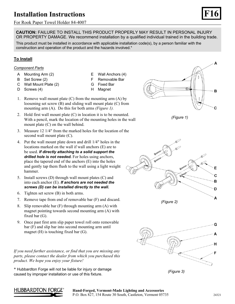 Hubbardton Forge 844007 User Manual | 1 page
